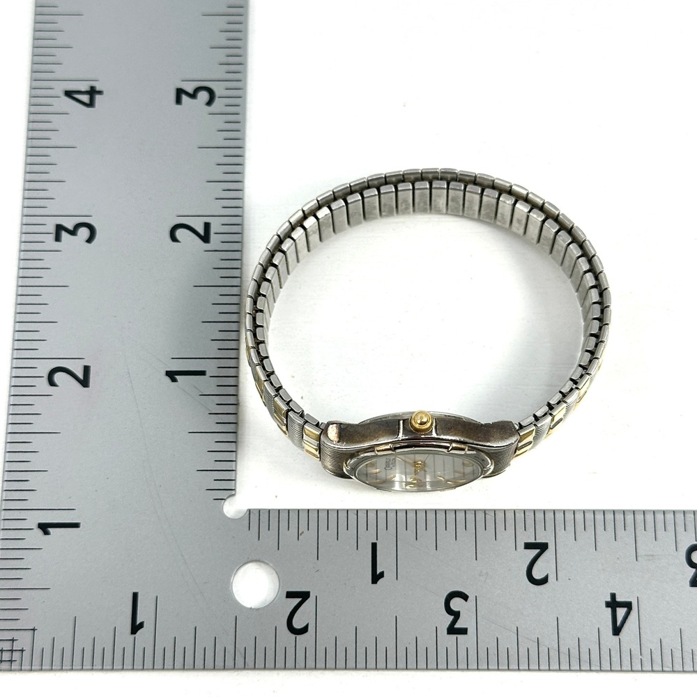 Caravelle by Bulova Vintage Women's Two Tone Watch Date Stretch Band Quartz - Picture 8 of 9